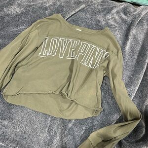 PINK long sleeve crop top